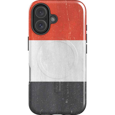 Yemen Flag Distressed iPhone 16 Plus Magsafe Impact Case